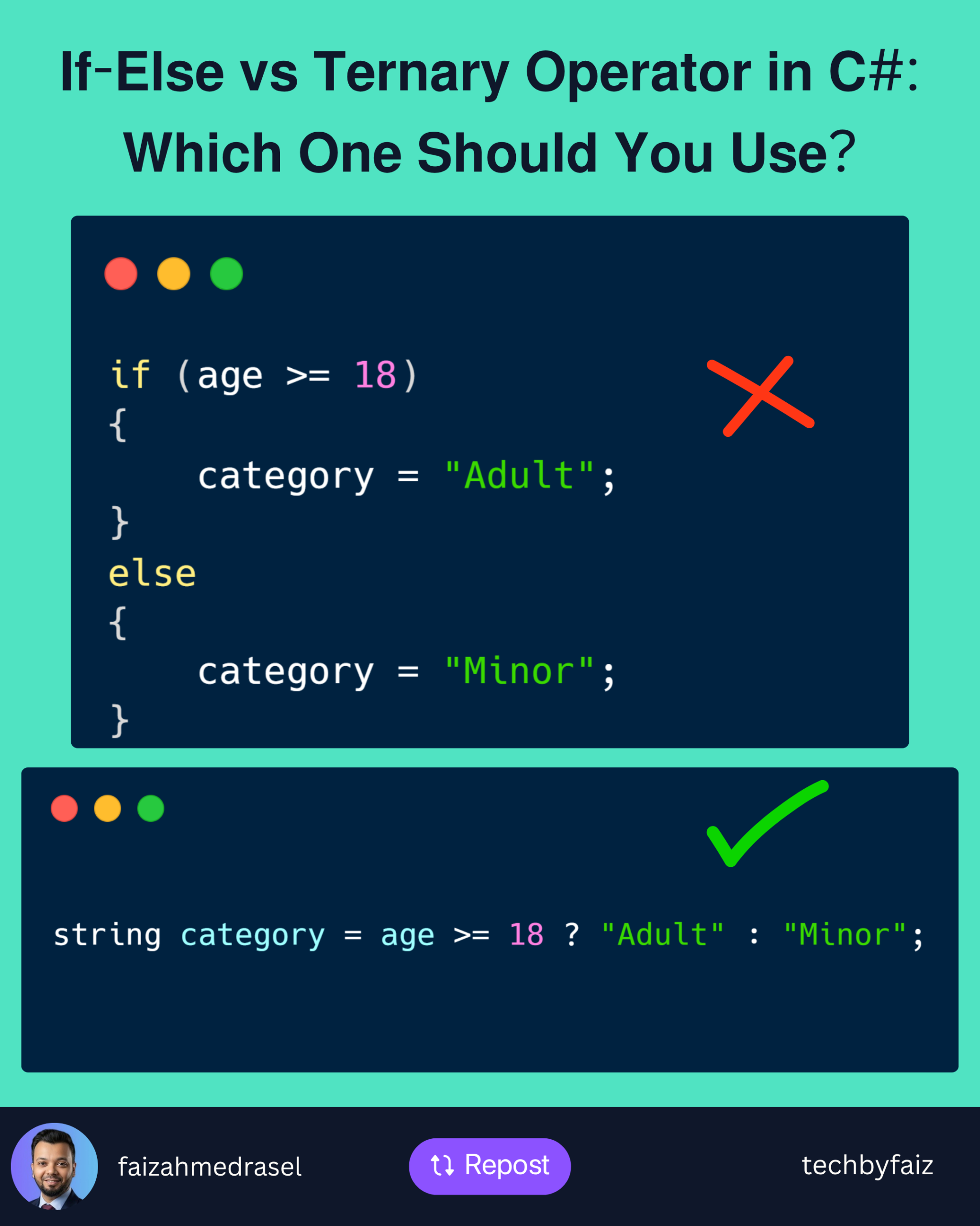 If-Else vs Ternary Operator in C#: When Should You Use Each?